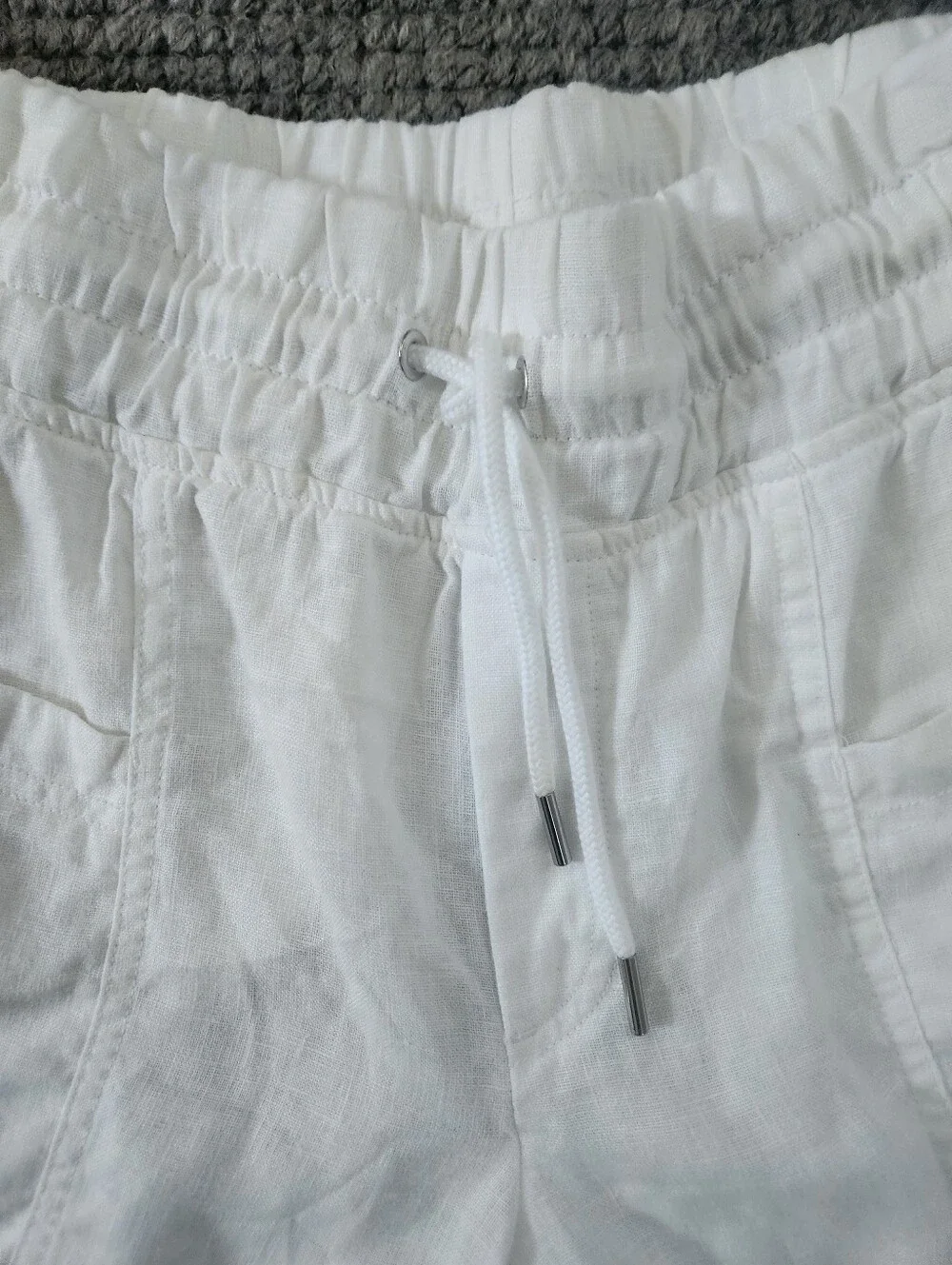 Athleta Women's White Cabo Linen Shorts - Picture 8 of 9